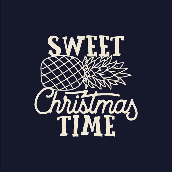 Merry Christmas Lettering Design Dark Background Holidays Quote Sweet Christmas — Stock Photo, Image