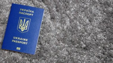 Ukrainian biometric passports gray background