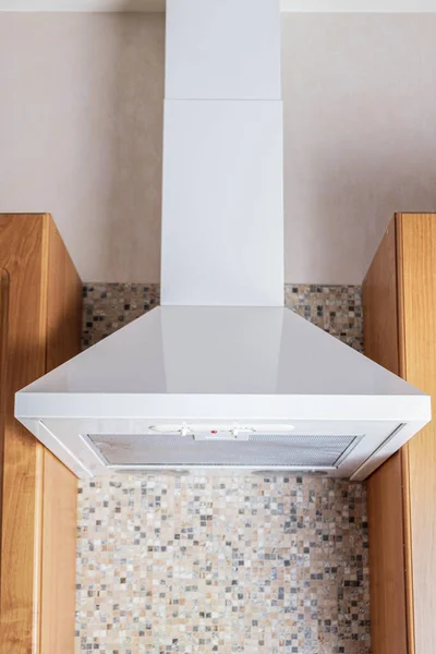 Ceiling Metal White Cooker Hood Diatas Kompor Dapur Peralatan Dapur — Stok Foto