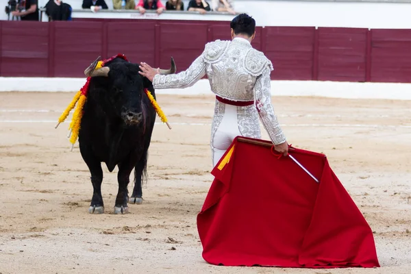 Madrid Spain Квітня 2022 Bullfighter San Martin Valdeiglesias Бійця Милицею — стокове фото