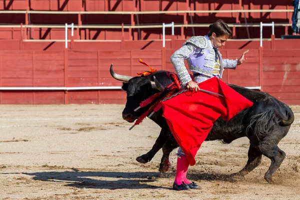 Madrid Spain Квітня 2022 Bullfighter San Martin Valdeiglesias Бійця Милицею — стокове фото