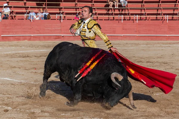 Madrid Spain April 2022 Bullfight San Martin Valdeiglesias Bullfighter Crutch — стоковое фото