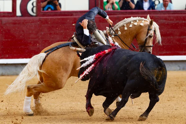 Madrid Spain May 2022 Bullfight Bullfighter Horseback Las Ventas Bullring — Stock Photo, Image