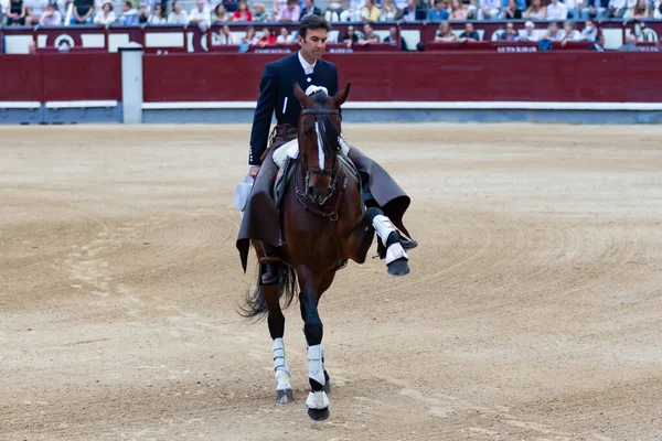 Madrid Spagna Maggio 2022 Corrida Con Torero Cavallo Nell Arena — Foto Stock