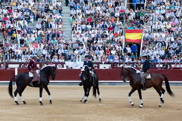 Madrid Spanje Mei 2022 Bullgevecht Met Stierenvechter Paard Las Ventas — Stockfoto