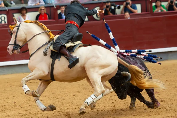 Madrid Spain May 2022 Bullfight Bullfighter Horseback Las Ventas Bullring — Photo