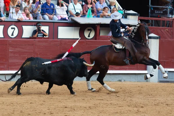 Madrid Spain May 2022 Bullfight Bullfighter Horseback Las Ventas Bullring — Photo