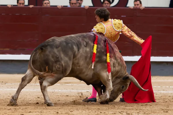 Madrid Espanha Junho 2022 Juan Leal Com Uma Muleta Durante — Fotografia de Stock