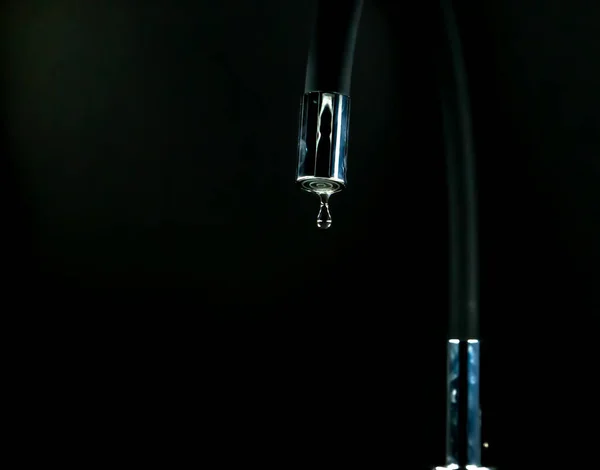 Water Drought Water Restrictions Drops Water Falling Faucet Faucet Items — Fotografia de Stock