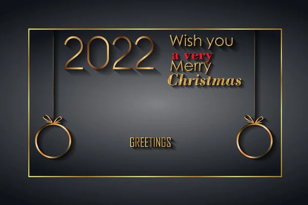 2022年圣诞快乐背景您的节日请柬 节日海报 问候卡 — 图库矢量图片