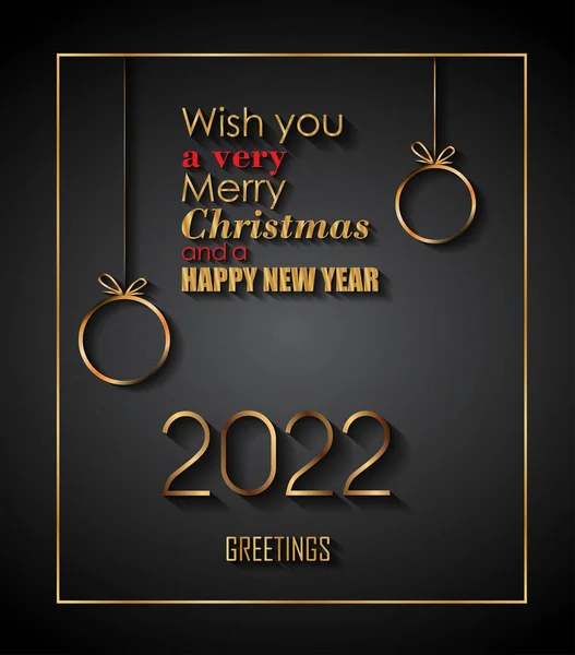 2022 Veselé Vánoce Šťastný Nový Rok Pozadí Pro Sezónní Pozdravy — Stockový vektor