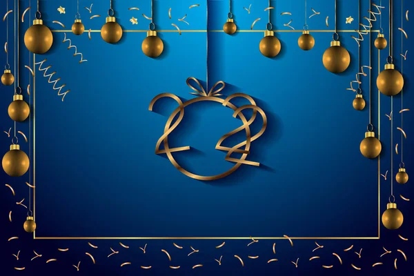 2022 Veselé Vánoce Šťastný Nový Rok Pozadí Pro Sezónní Pozdravy — Stockový vektor