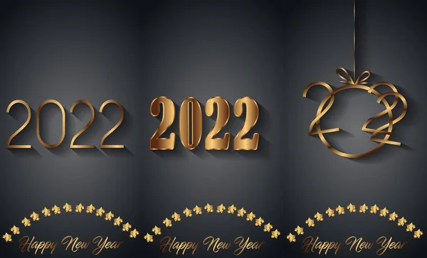 2022年あけましておめでとうございます 季節の招待状 お祝いのポスター グリーティングカード — ストックベクタ
