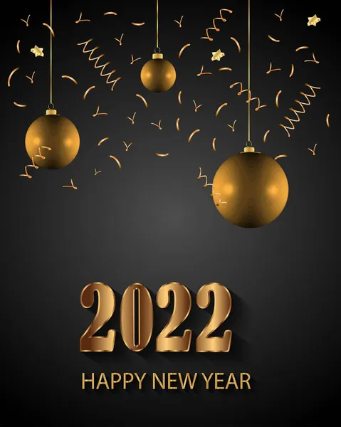 2022 Gelukkig Nieuwjaar Achtergrond Voor Seizoensgebonden Uitnodigingen Feestelijke Posters Wenskaarten — Stockvector