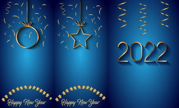 2022 Feliz Año Nuevo Fondo Para Sus Invitaciones Temporada Carteles — Vector de stock