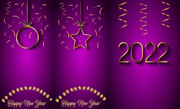 2022 Happy New Year Fond Pour Vos Invitations Saisonnières Affiches — Image vectorielle