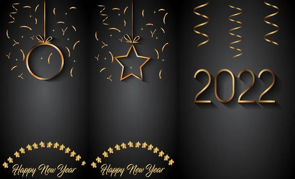 2022 Happy New Year Background Your Seasonal Invitations Festive Posters — Stockový vektor