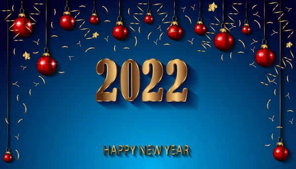 2022 Gelukkig Nieuwjaar Achtergrond Voor Seizoensgebonden Uitnodigingen Feestelijke Posters Wenskaarten — Stockvector