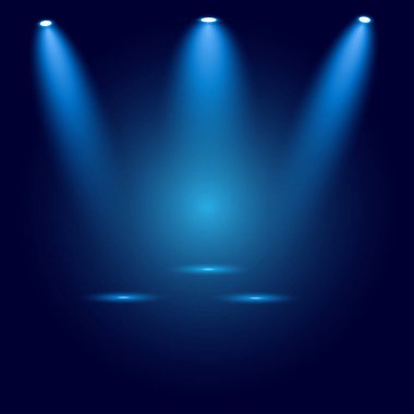 Sahne ışıklarıyla mavi sahne arenası ışıklandırması