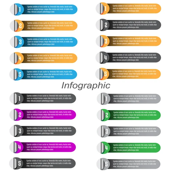 Collection Infographic Banner Design Business Design Website Template — Vetor de Stock