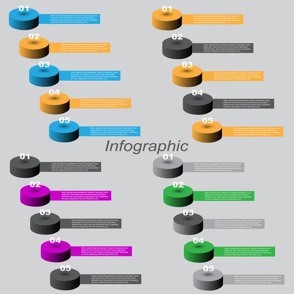 Колекція Інфографічного Банера Бізнес Дизайну Шаблону Веб Сайту — стоковий вектор