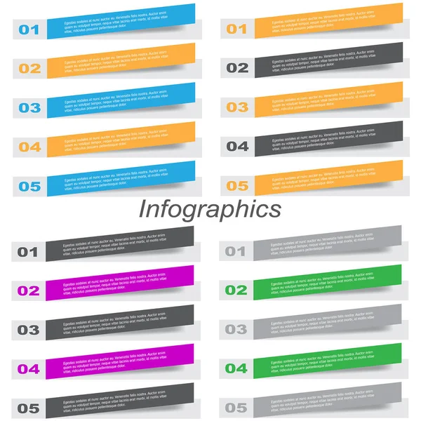 Collection Infographic Banner Design Business Design Website Template — Vetor de Stock
