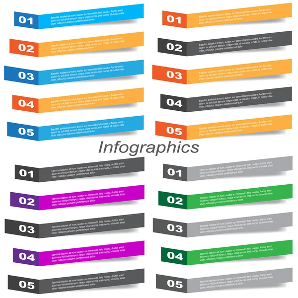 Design Banner Infográfico Coleção Para Design Negócios Modelo Site — Vetor de Stock