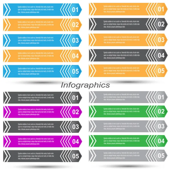 Sammlung Infografik Banner Design Für Business Design Und Website Vorlage — Stockvektor