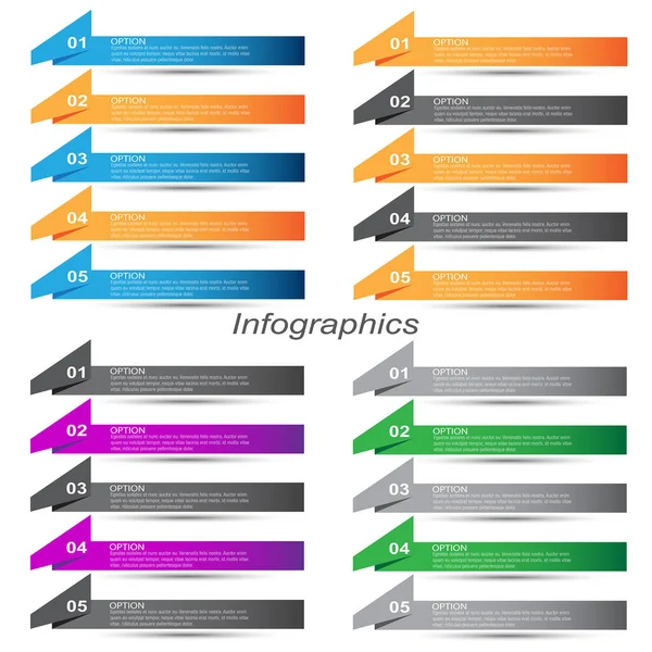 Sammlung Infografik Banner Design Für Business Design Und Website Vorlage — Stockvektor