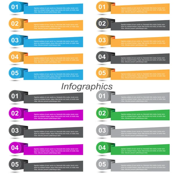 Collection Infographic Banner Design Business Design Website Template — Stock Vector
