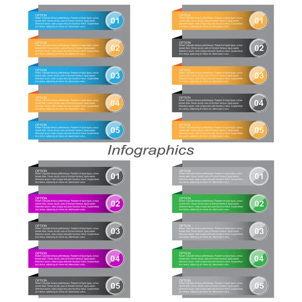 Design Banner Infográfico Coleção Para Design Negócios Modelo Site — Vetor de Stock