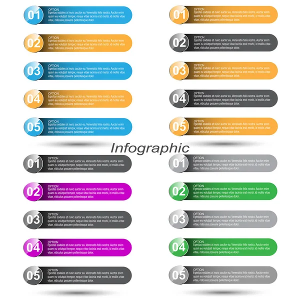 Collection Infographic Banner Design Business Design Website Template — Image vectorielle