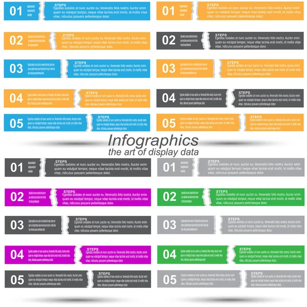 Collection Infographic Idea Display Information Ranked Statistics — Vettoriale Stock