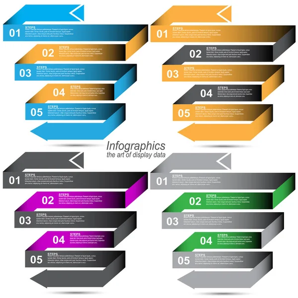 Collection Infographic Idea Display Information Ranked Statistics — Stock Vector