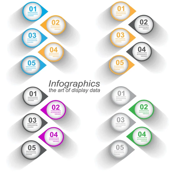 Collection Infographic Idea Display Information Ranked Statistics — Stockvektor