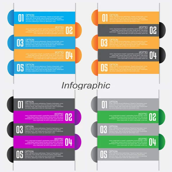 Samling Infographic Banner Design För Affärsdesign Och Webbplats Mall — Stock vektor