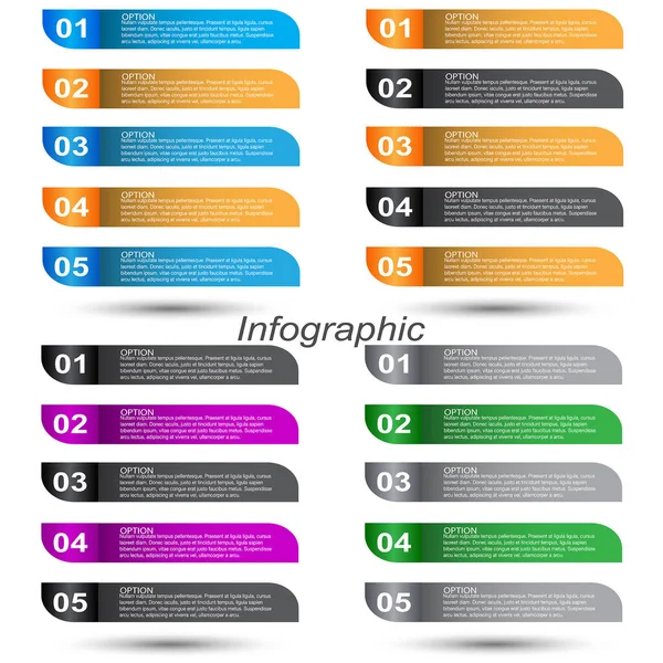 Collection Infographic Banner Design Business Design Website Template — Vettoriale Stock