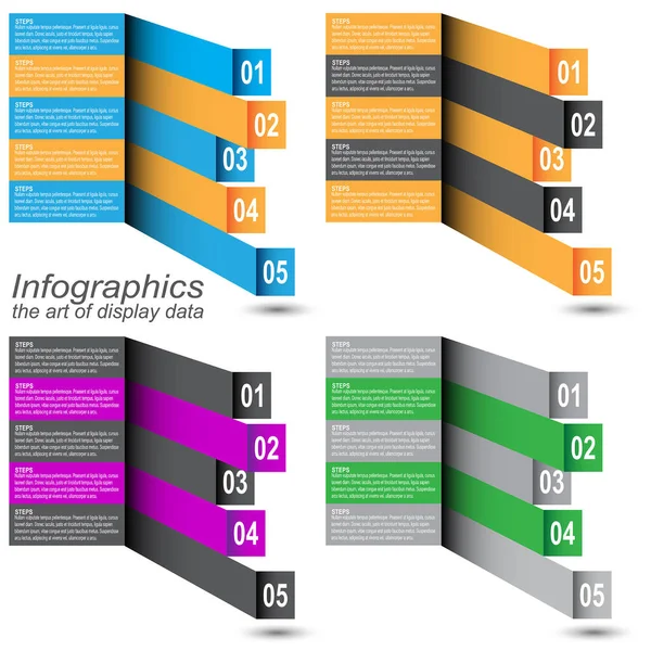 Collection Infographic Idea Display Information Ranked Statistics — Image vectorielle