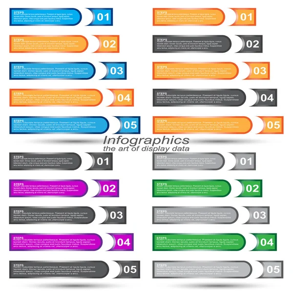 Collection Infographic Idea Display Information Ranked Statistics — Image vectorielle