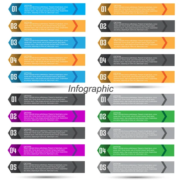 Колекція Інфографічного Банера Бізнес Дизайну Шаблону Веб Сайту — стоковий вектор