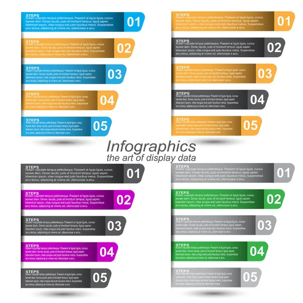 Idée Infographie Collection Pour Afficher Information Classement Les Statistiques — Image vectorielle