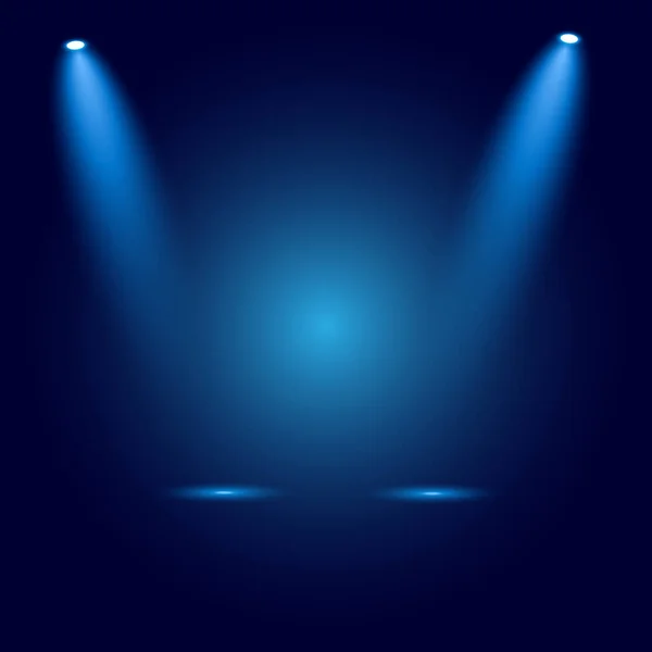 Blue Stage Arena Lighting Background Spotlight — Stock Vector