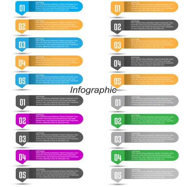 Collection Infographic Banner Design Business Design Website Template — Vetor de Stock