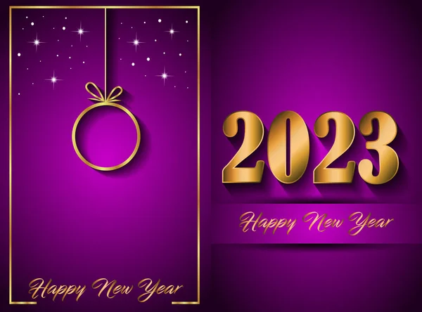 2023 Happy New Year Background Your Seasonal Invitations Festive Posters — Vettoriale Stock