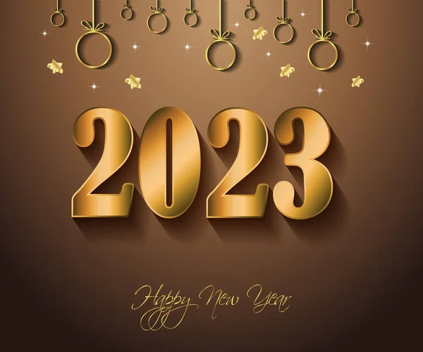 2023 Happy New Year Background Your Seasonal Invitations Festive Posters — Vettoriale Stock