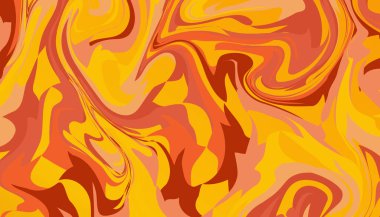 Turuncu kırmızı sıvı efekt arka planı her yerde. Broşürler, el ilanları, dergi, kartvizit, markalaşma, afişler, başlıklar, kitap kapakları, not defteri arka plan vektörü için soyut tasarım şablonu