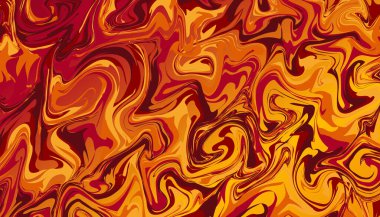 Turuncu kırmızı sıvı efekt arka planı her yerde. Broşürler, el ilanları, dergi, kartvizit, markalaşma, afişler, başlıklar, kitap kapakları, not defteri arka plan vektörü için soyut tasarım şablonu