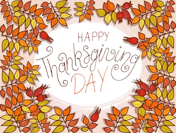 Happy Thaksgiving Day Vorlage Für Den Saisonalen Herbst Und Thanksgiving — Stockvektor