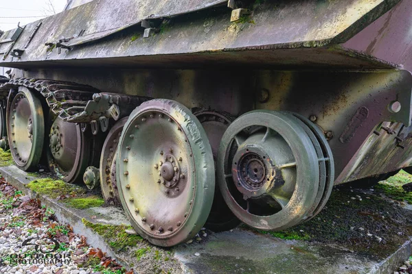 Monumento Antigo Tanque Pantera Alemã Segunda Guerra Mundial Nas Ardenas — Fotografia de Stock