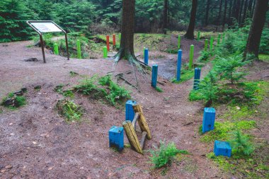 Onderduikershol Drie, İkinci Dünya Savaşı 'ndan kalma bir sığınak, Speulderbos, Hollanda, 13 Ocak 2022.